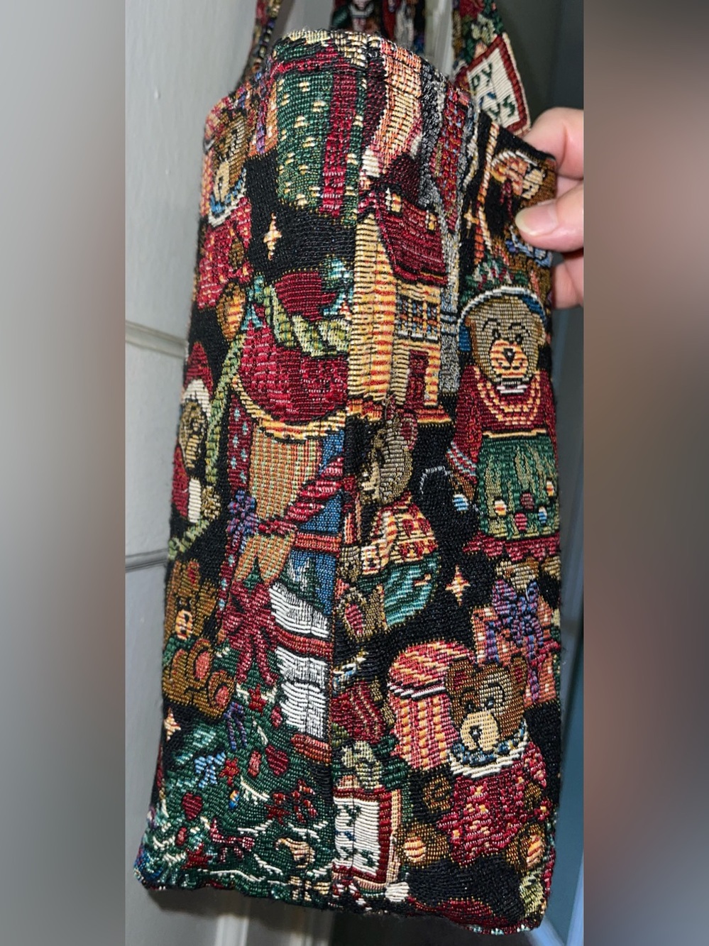 EUC Multi-Color Holiday Tapestry Tote - Picture 3 of 6
